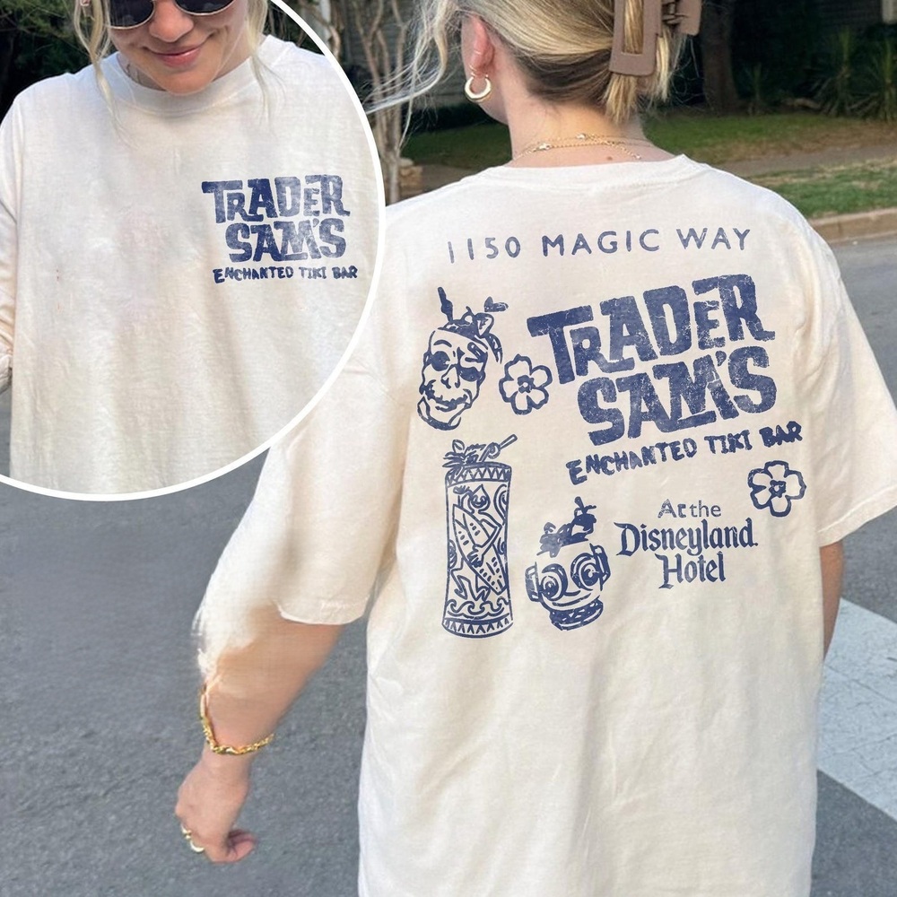 Disney Trader Sams Enchanted Tiki Bar Shirt 2 Sided